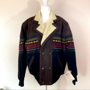 NWT Leather Suede Southwest Aztec Jacket